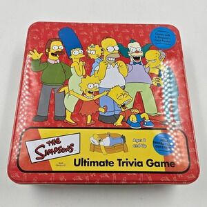 The Simpsons Ultimate Trivia Game 2002 Cardinal Industries Red Collectible Tin